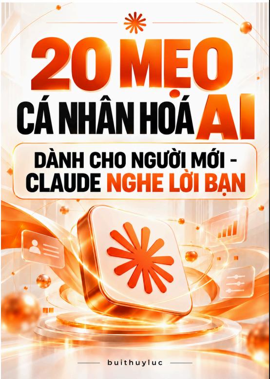 Bìa ebook 20 mẹo cá nhân hóa AI dành cho người mới, Claude nghe lời bạn
